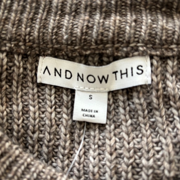 *NWT* And Now This Cardigan Sweater, Heather Mocha, Big Faux Pearl Buttons, Sz S - Picture 6 of 9